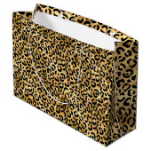 Black and Gold Leopard Print Cheetah Animal Print Große Geschenktüte (Rückseite Schrägansicht)