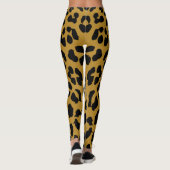 Black and Gold Leopard Print Safari Pattern Leggings (Rückseite)