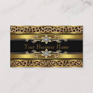 Black and Gold Leopard Visitenkarte