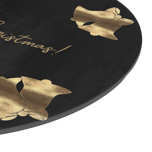 Black and Gold Look Weihnachtsglocken Schneidebrett (Ecke)