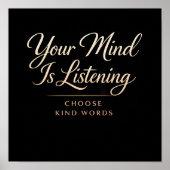 Black and Gold Luxe Mental Health Art Poster (Vorne)