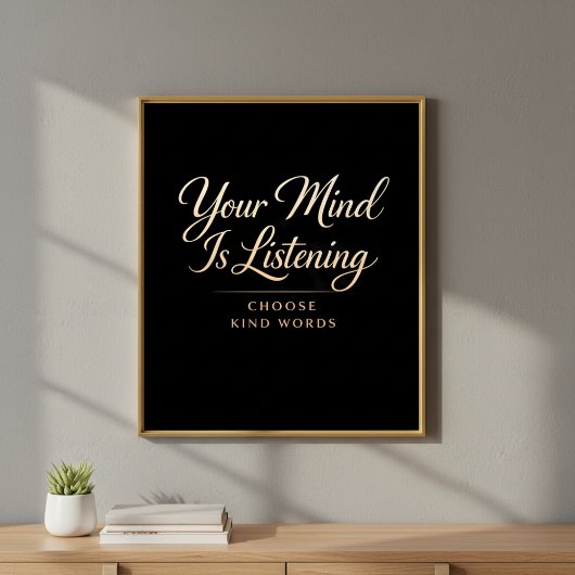 Black and Gold Luxe Mental Health Art Poster