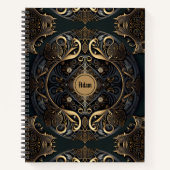 Black and Gold Luxurious Medieval Spirituosen Note Notizblock (Vorderseite)