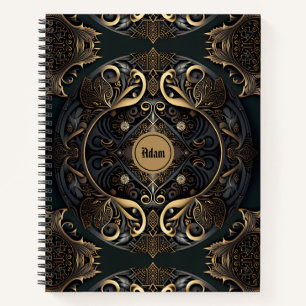 Black and Gold Luxurious Medieval Spirituosen Note Notizblock