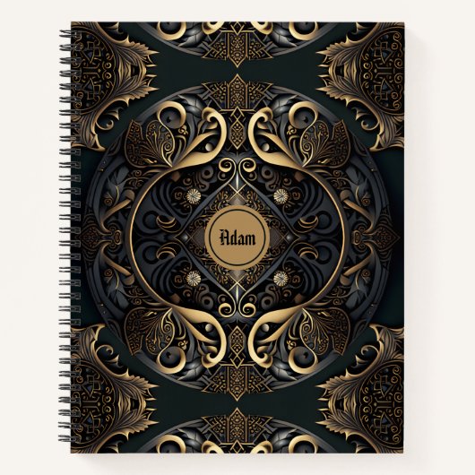 Black and Gold Luxurious Medieval Spirituosen Note Notizblock (Vorderseite)