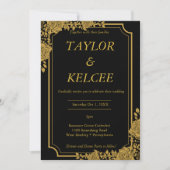 Black and Gold Luxury CUSTOMIZABLE Wedding Einladung (Vorderseite)