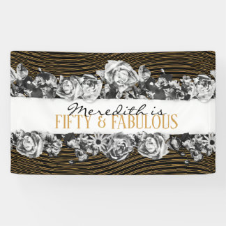 Black and Gold Luxury Personalisiert 50 und fabelh Banner
