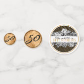 Black and Gold Luxury Personalisiert 50 und fabelh Konfetti (Vorderseiten)