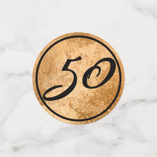 Black and Gold Luxury Personalisiert 50 und fabelh Konfetti (Klein Vorderseite)