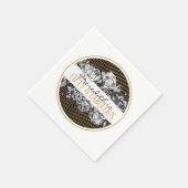 Black and Gold Luxury Personalisiert 50 und fabelh Serviette (Ecke)