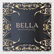 Black and Gold Luxus Chic Baroque Business Name