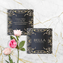 Black and Gold Luxus Chic Baroque Business Name