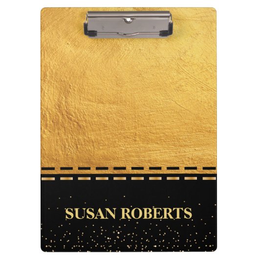 Black and Gold Luxus Design Klemmbrett (Vorderseite)