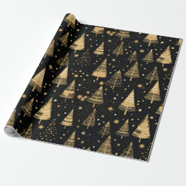 Black and Gold Luxus Weihnachten Geschenkpapier