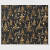 Black and Gold Luxus Weihnachten Geschenkpapier (Flach)