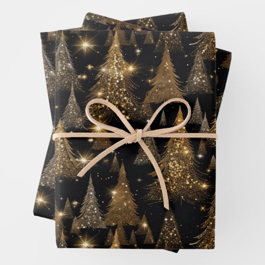 Black and Gold Luxus Weihnachten Geschenkpapier Set (Beispiel)
