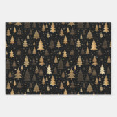 Black and Gold Luxus Weihnachten Geschenkpapier Set (Vorderseite 3)