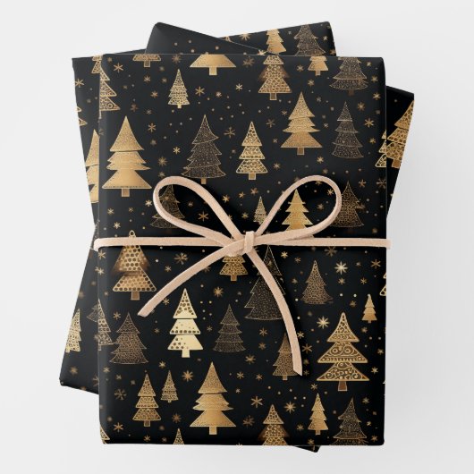Black and Gold Luxus Weihnachten Geschenkpapier Set (Beispiel)