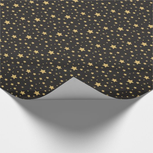 Black and Gold Magic Geschenkwrap Geschenkpapier (Ecke)