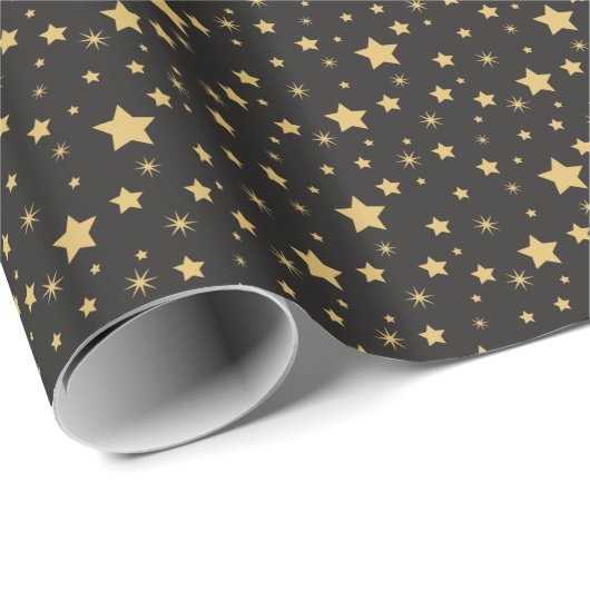 Black and Gold Magic Geschenkwrap Geschenkpapier (Rolleneckpunkt)
