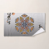 Black and Gold Mandala Floral Art Badhandtuch Set (Handtuch)