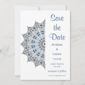 Black and Gold Mandala Wedding Save the Date (Vorderseite)