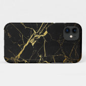 Black and Gold Marble Case-Mate iPhone Hülle (Rückseite (Horizontal))