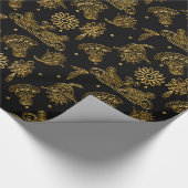 Black and Gold Mehndi Geschenkpapier (Ecke)