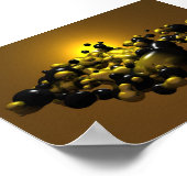 Black and Gold Meta Balls Poster (Ecke)