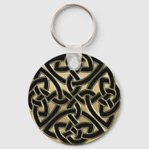 Black and Gold Metal Celtic Knot Schlüsselanhänger