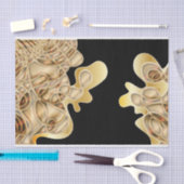 Black and Gold Metallic Luxurious Glam Abstrakt Seidenpapier (Handwerk)