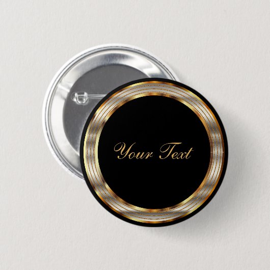 Black and Gold Metallic Template Button (Vorne & Hinten)