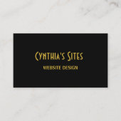 Black and Gold Minimalist Visitenkarte (Vorderseite)