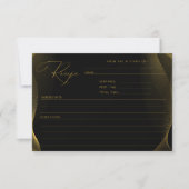 Black and Gold Modern Brautparty Rezept Card (Vorderseite)