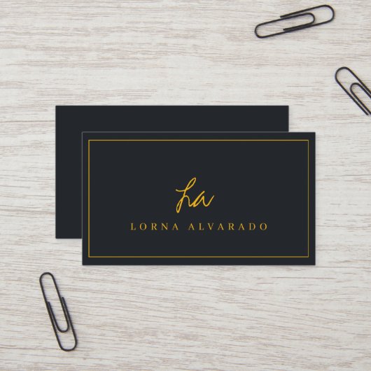 Black and Gold Modern Event Planer Business Card Visitenkarte (Vorderseite/Rückseite Beispiel)