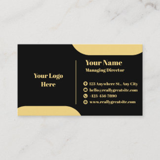 Black and Gold Modern Executive Business Card Temp Visitenkarte