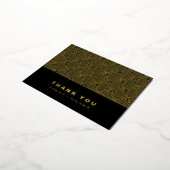 Black and Gold Modern Foil Danke Karte (Gedreht)
