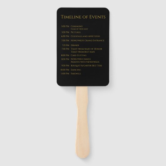 Black and Gold Modern - Monogram Wedding Program - Fächer (Rückseite)