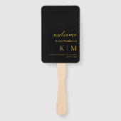 Black and Gold Modern - Monogram Wedding Program - Fächer (Vorderseite)