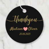 Black and Gold Moderne Elegance Wedding Vielen Dan Geschenkanhänger (Vorderseite)