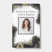 Black and Gold Moderne Liquid Watercolor ID Ausweis (Vorderseite)