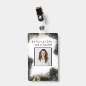 Black and Gold Moderne Liquid Watercolor ID Ausweis (Vorderseite mit Clip)