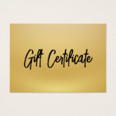 Black and Gold Modernes Geschenkzertifikat (Vorderseite)