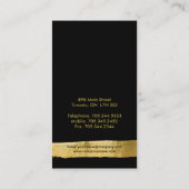 Black and Gold Monogram Visitenkarten Visitenkarte (Rückseite)