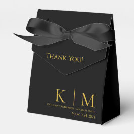 Black and Gold Monogram-Wedding-Fevor Box Geschenkschachtel