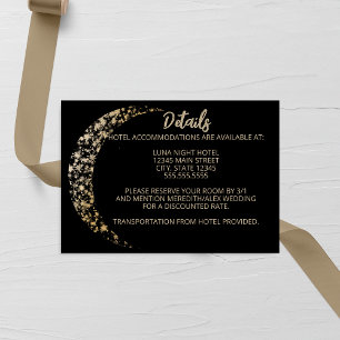 Black and Gold Moon and Back Wedding Begleitkarte