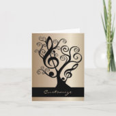 Black and Gold Music Treble Clef Tree Card Karte (Vorderseite)