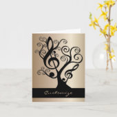 Black and Gold Music Treble Clef Tree Card Karte (Gelbe Blume)