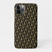 Black and Gold Musical Treble Clef Phone Case (Rückseite)