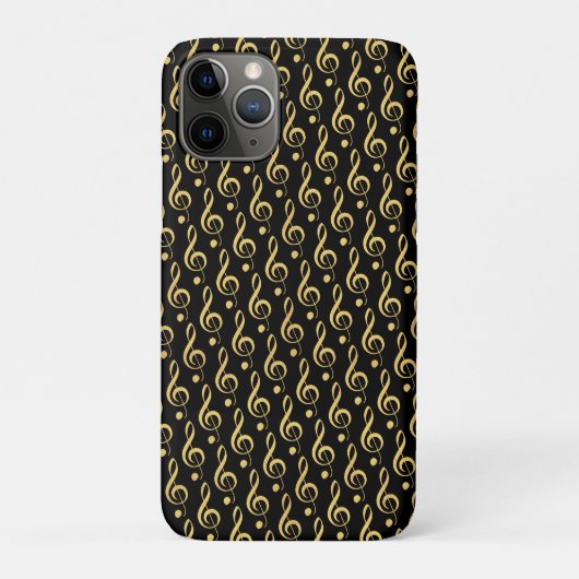 Black and Gold Musical Treble Clef Phone Case (Rückseite)